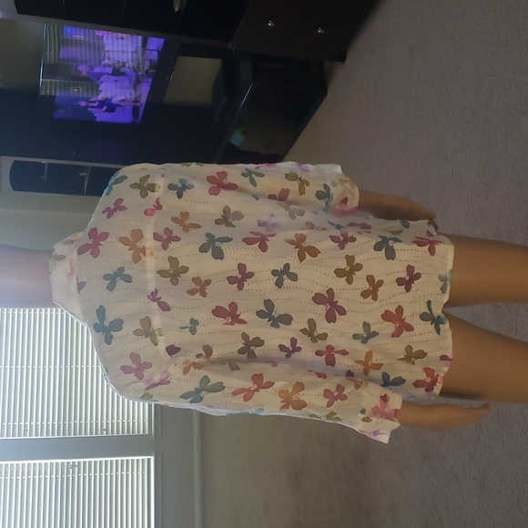 Erin London PM perferated dots rainbow butterflies 3/4 sleeve unique buttons - Picture 4 of 10